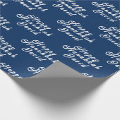 Happy Hanukkah Name Blue White Simple Menorah Geschenkpapier (Ecke)