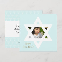 Happy Hanukkah Niedlich Blue One Foto Karte