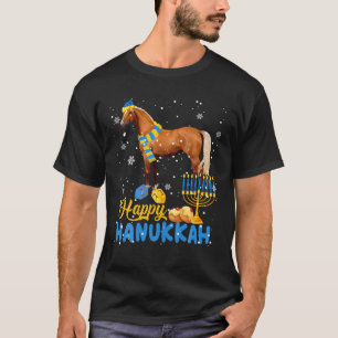 Happy Hanukkah Niedlich Hanukkah Pferd Menorah jü T-Shirt