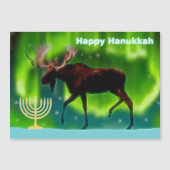 Happy Hanukkah - Northern Lights Elche Magnetkarte (Vorderseite)