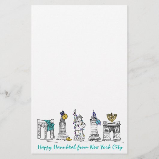Happy Hanukkah NYC New York City Juwish Holidays Briefpapier (Vorderseite)