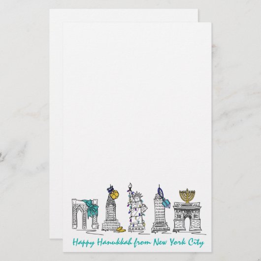 Happy Hanukkah NYC New York City Juwish Holidays Briefpapier (Vorne/Hinten)