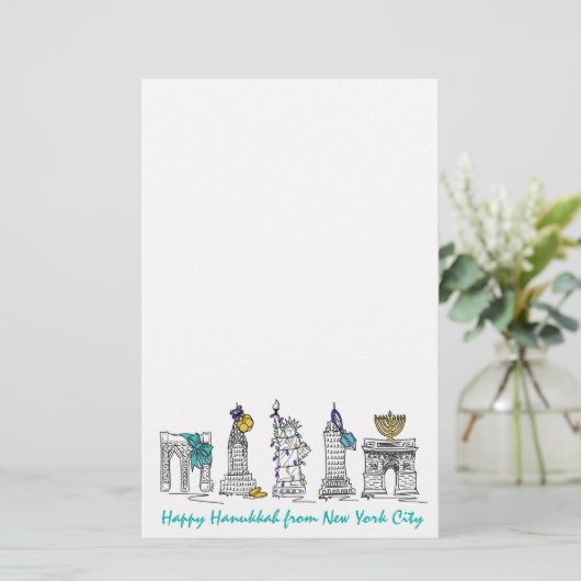Happy Hanukkah NYC New York City Juwish Holidays Briefpapier (Stehend Vorderseite)