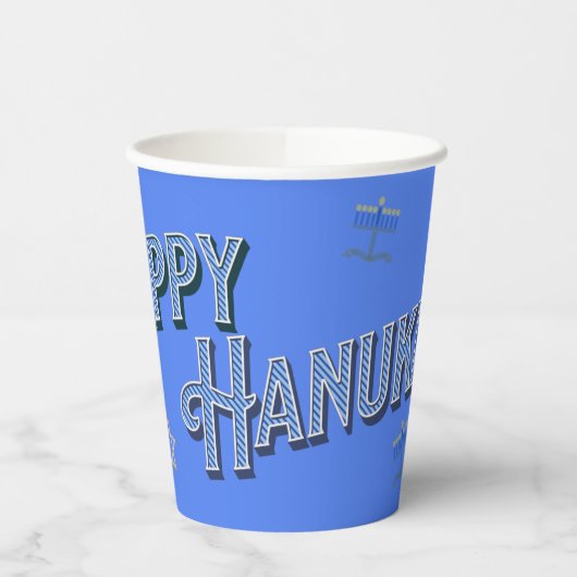 Happy Hanukkah Paper Cup Pappbecher (Links)