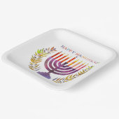 Happy Hanukkah Paper Tellers Pappteller (Gewinkelt)