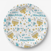 Happy Hanukkah Papierplatte Pappteller (Vorderseite)