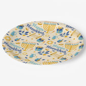 Happy Hanukkah Papierplatte Pappteller (Schrägansicht)