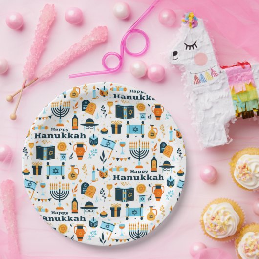 Happy Hanukkah Papierplatte Pappteller (Party)