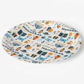 Happy Hanukkah Papierplatte Pappteller (Schrägansicht)