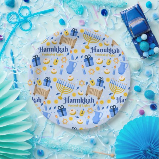 Happy Hanukkah Papierplatte Pappteller (Party)