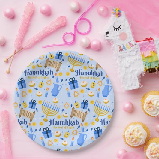 Happy Hanukkah Papierplatte Pappteller (Party)