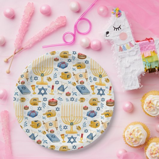 Happy Hanukkah Papierplatte Pappteller (Party)