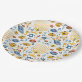 Happy Hanukkah Papierplatte Pappteller (Schrägansicht)