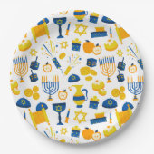 Happy Hanukkah Papierplatte Pappteller (Vorderseite)