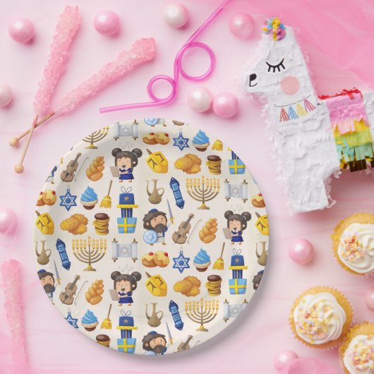 Happy Hanukkah Papierplatte Pappteller (Party)