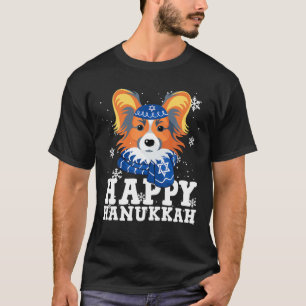 Happy Hanukkah Papillon Hund Funny Weihnachten Uga T-Shirt