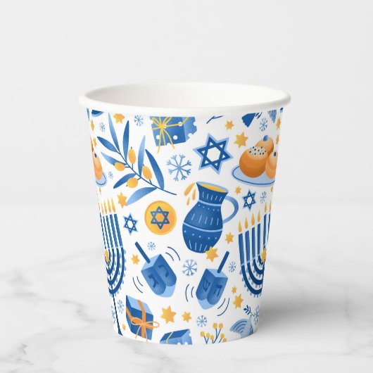 Happy Hanukkah Pappbecher (Vorderseite)
