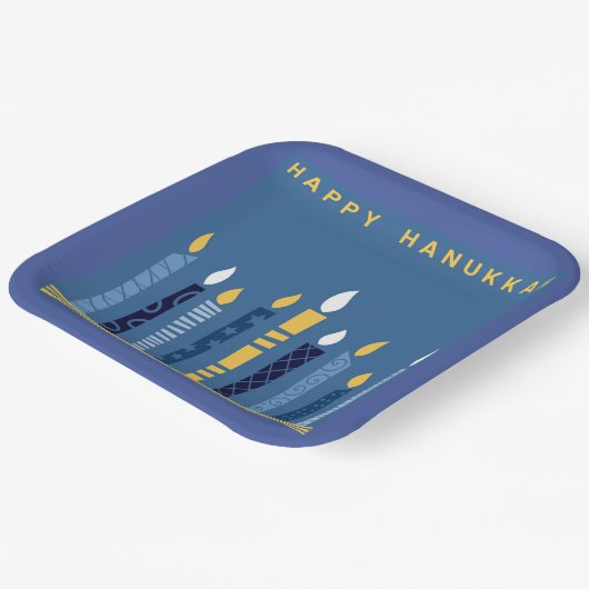 Happy Hanukkah Pappteller (Gewinkelt)