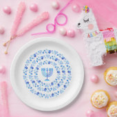 Happy Hanukkah Party Beautiful Blue Decoration Pappteller (Party)