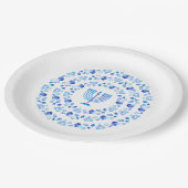 Happy Hanukkah Party Beautiful Blue Decoration Pappteller (Schrägansicht)