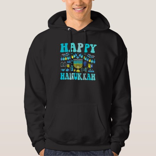 Happy Hanukkah Party Decoration Menorah Dreidel Bo Hoodie (Vorderseite)