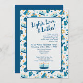 Happy Hanukkah Party Einladung (Vorne/Hinten)