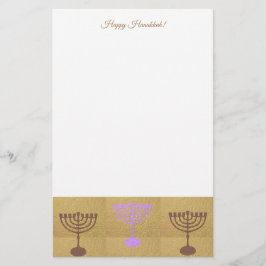 Happy Hanukkah Party Festival Moon and Stars Briefpapier
