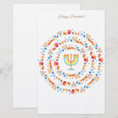 Happy Hanukkah Party Festival Moon and Stars Briefpapier (Vorne/Hinten)