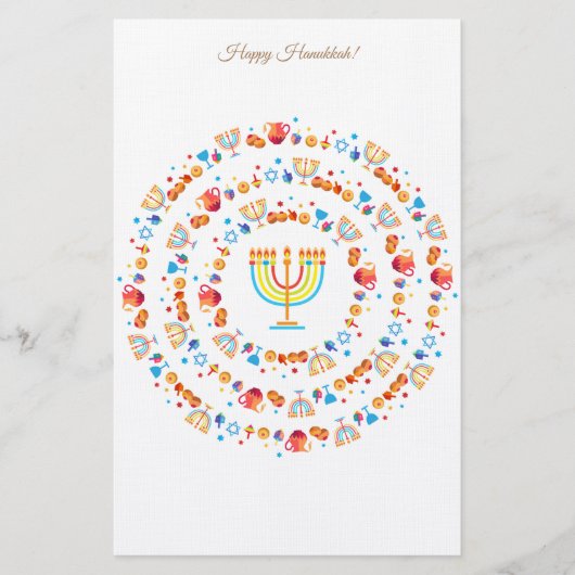 Happy Hanukkah Party Festival Moon and Stars Briefpapier (Vorderseite)