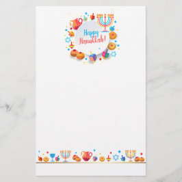 Happy Hanukkah Party Festival Moon and Stars Briefpapier