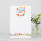 Happy Hanukkah Party Festival Moon and Stars Briefpapier (Stehend Vorderseite)