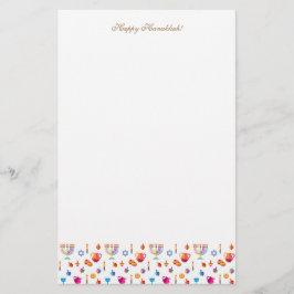 Happy Hanukkah Party Festival Moon and Stars Briefpapier