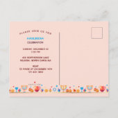 Happy Hanukkah Party Gold Hanukkiah Einladungspostkarte (Rückseite)