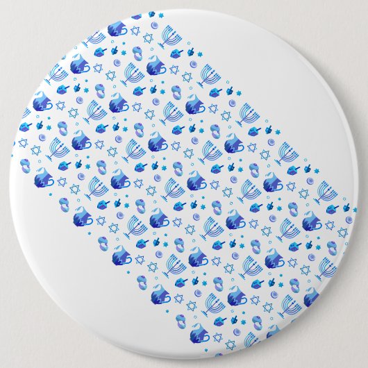Happy Hanukkah Party Schöne blaue Dekoration Button (Vorderseite)