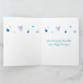 Happy Hanukkah Party Schöne blaue Dekoration Dankeskarte (Innenseite)