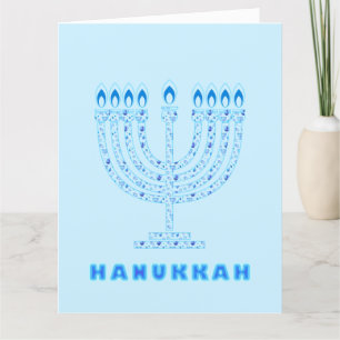Happy Hanukkah Party Schöne blaue Dekoration Dankeskarte