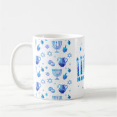 Happy Hanukkah Party Schöne blaue Dekoration Kaffeetasse (Links)