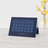 Happy Hanukkah Party Schöne blaue Dekoration Karte (Gelbe Blume)