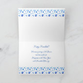 Happy Hanukkah Party Schöne blaue Dekoration Karte (Innenseite)