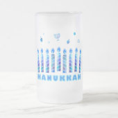 Happy Hanukkah Party Schöne blaue Dekoration Mattglas Bierglas (Mittel)