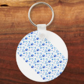 Happy Hanukkah Party Schöne blaue Dekoration Schlüsselanhänger (Vorderseite)