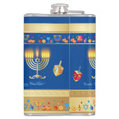 Happy Hanukkah Party Schöne Dekoration Flachmann (Rückseite)