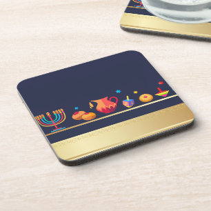 Happy Hanukkah Party Schöne Dekoration Getränkeuntersetzer