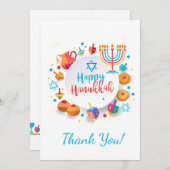 Happy Hanukkah Party Schöne Dekoration, jüdisch Dankeskarte (Vorne/Hinten)