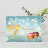 Happy Hanukkah Party Schöne Dekoration, jüdisch Dankeskarte (Stehend Vorderseite)