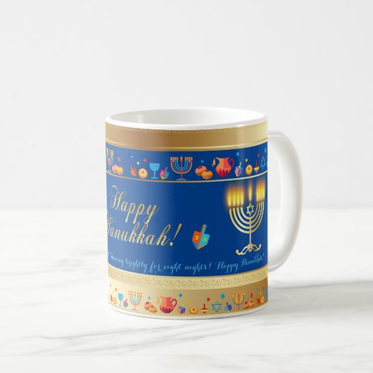 Happy Hanukkah Party Schöne Dekoration Kaffeetasse (VorderseiteRechts)