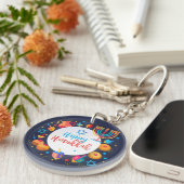 Happy Hanukkah Party Schöne Dekoration Schlüsselanhänger (Vorderseite rechts)