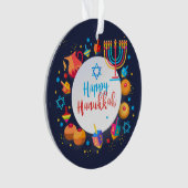 Happy Hanukkah Party Schönes Dekor Ornament (Vorderseite)