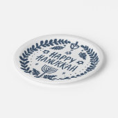 Happy Hanukkah Party Whimsical Niedlich Hand Gezei Pappteller (Schrägansicht)