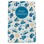 Happy Hanukkah Pattern Geschenktasche Mittlere Geschenktüte (Vorderseite)